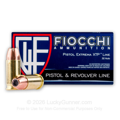 Large image of Cheap 32 ACP Ammo For Sale - 60 Grain XTP JHP Ammunition in Stock by Fiocchi Extrema - 50 Rounds