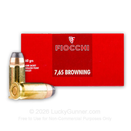 Large image of Bulk 32 ACP Ammo For Sale - 60 Grain SJHP Ammunition in Stock by Fiocchi Classic  - 1000 Rounds