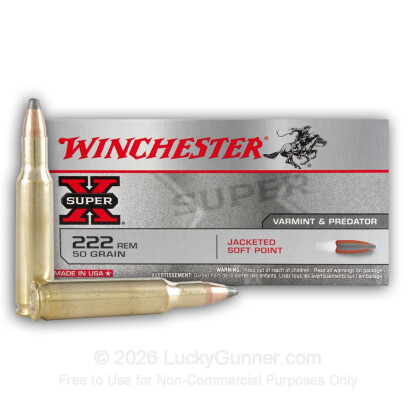 Large image of 222 Remington Ammo For Sale - 50 gr JSP - Winchester Super X Ammo Online - 20 Rounds