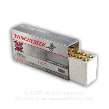 Large image of 222 Remington Ammo For Sale - 50 gr JSP - Winchester Super X Ammo Online - 20 Rounds