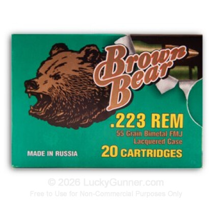 Image 3 of Rifle Ammo from Brown Bear Image 3 of Brown Bear .223 Remington Ammo