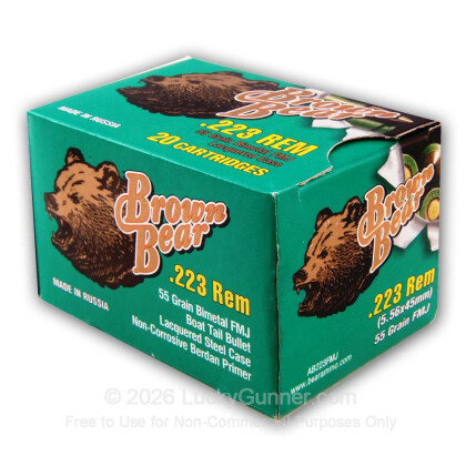 Image 5 of Rifle Ammo from Brown Bear Image 5 of Brown Bear .223 Remington Ammo