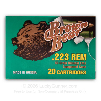 Image 2 of Rifle Ammo from Brown Bear Image 2 of Brown Bear .223 Remington Ammo