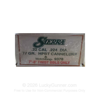 Large image of Bulk 223 Rem (.224) Ammo For Sale - 77 Grain HPBT MatchKing Ammunition in Stock by Sierra - 500