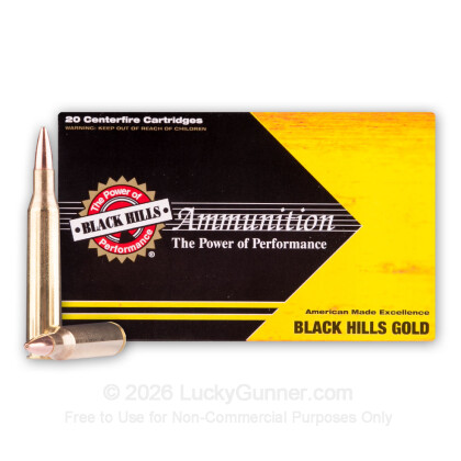 Large image of Premium 25-06 Rem Ammo For Sale - 100 Grain TSX Ammunition in Stock by Black Hills Gold - 20 Rounds