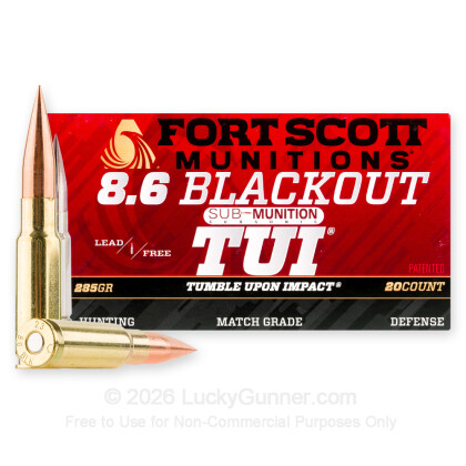 Large image of FSM 8.6 Blackout Ammo For Sale - 285gr TUI - 20 Rounds