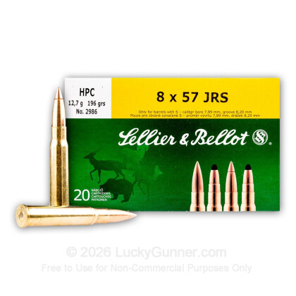 Image 2 of Sellier & Bellot 8x57mm JRS Mauser (8mm Rimmed Mauser) Ammo