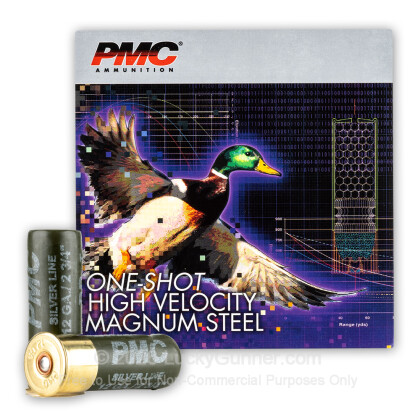 Large image of Cheap 12 Gauge Ammo For Sale - 2-3/4" 1-1/8oz. BB Steel Shot Ammunition in Stock by PMC High Velocity Magnum - 25 Rounds