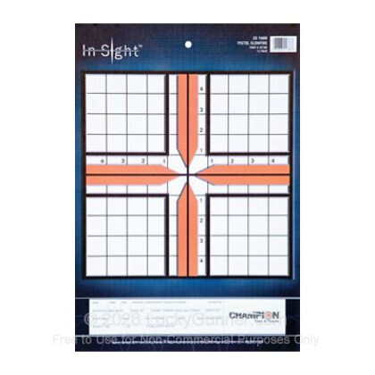 Large image of Champion Targets For Sale - In-Sight 25 Yard Pistol Sight-In Targets - 12 Pack