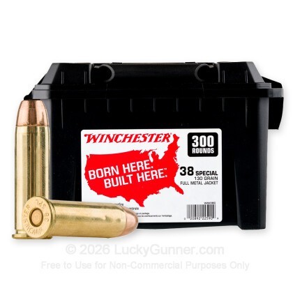Large image of Winchester USA 38 Special Ammo For Sale - 130 Grain FMJ - 300 Rounds in Field Box