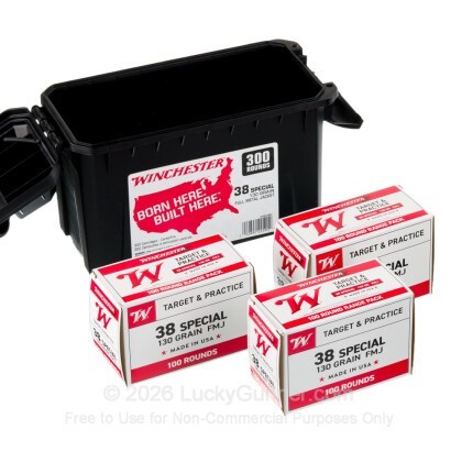 Large image of Winchester USA 38 Special Ammo For Sale - 130 Grain FMJ - 300 Rounds in Field Box
