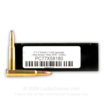 Large image of Cheap 7.7 Japanese Ammo For Sale - 180 gr Soft Point Boat Tail Ammunition in Stock by Precision Cartridge - 20 Rounds