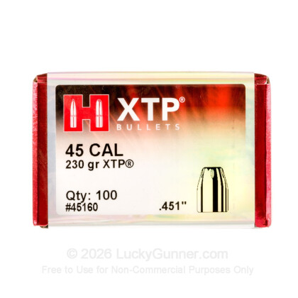 Large image of Hornady 45 ACP Bullets For Sale - 45 Auto 230gr JHP XTP bullets by Hornady