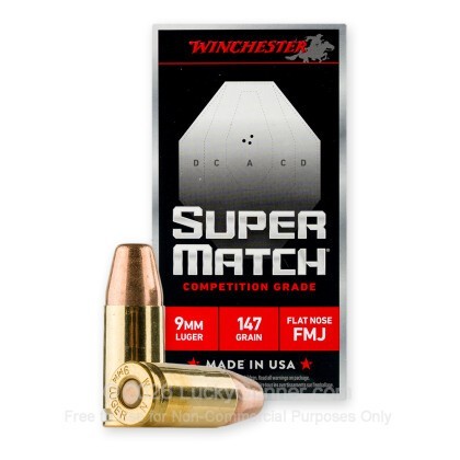 Large image of Winchester Super Match Minor Power Factor 9mm Ammo For Sale - 147 Grain FMJ FN - 500 Rounds
