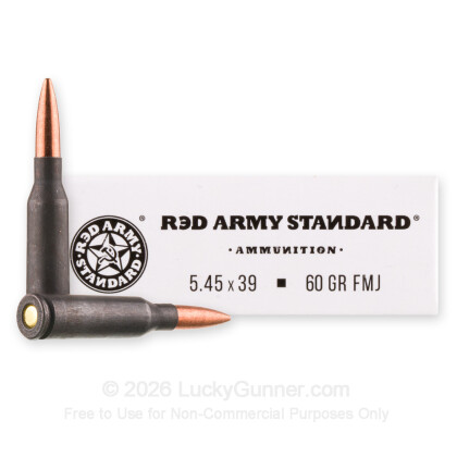 Large image of Cheap 5.45x39 Ammo For Sale - 60 Grain FMJ Ammunition in Stock by Red Army Standard - 20 Rounds