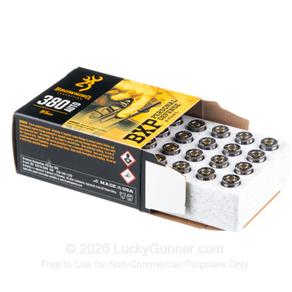 Large image of Premium 380 Auto Ammo For Sale - 95 Grain X-Point JHP Ammunition in Stock by Browning BXP - 20 Rounds