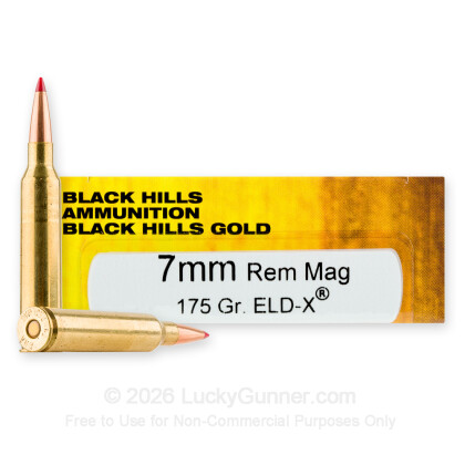 Large image of Black Hills 7mm Rem Mag Ammo For Sale - 175gr ELD-X - 20rds