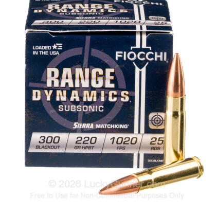 Large image of Cheap 300 AAC Blackout Ammo For Sale - 220 Grain HPBT MatchKing Ammunition in Stock by Fiocchi - 25 Rounds