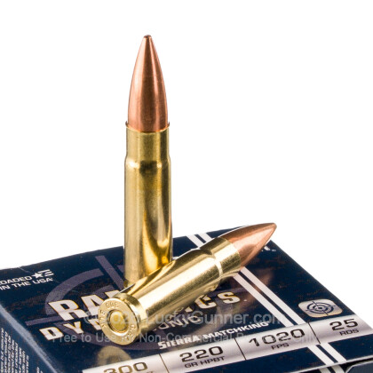 Large image of Cheap 300 AAC Blackout Ammo For Sale - 220 Grain HPBT MatchKing Ammunition in Stock by Fiocchi - 25 Rounds
