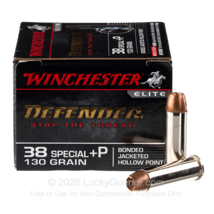 Large image of Winchester Defender 38 Special +P Ammo For Sale - 130 Grain JHP - 200 Rounds