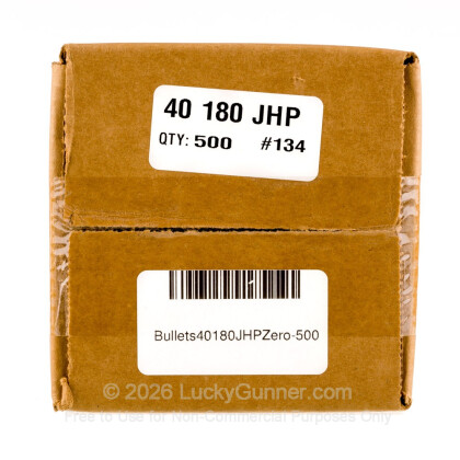Large image of Premium 40 S&W (.400") Bullets for Sale - 180 Grain JHP Bullets in Stock by Zero Bullets - 500 Projectiles