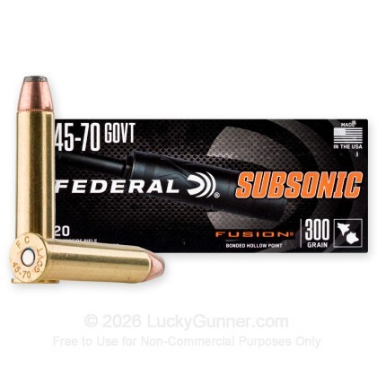 Large image of Federal Subsonic 45-70 Government Ammo For Sale - 300 Grain Bonded SP - 200 Rounds