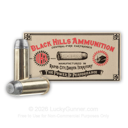 Large image of Cheap 44-40 WCF Ammo For Sale - 200 Grain RNFP Ammunition in Stock by Black Hills Cowboy - 50 Rounds