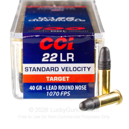 Large image of 22 LR Ammo For Sale - 40 gr LRN Standard Velocity - CCI Mini Mag Ammunition In Stock - 100 Rounds