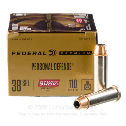 Large image of Premium 38 Special Ammo For Sale Online - Federal Hydra-Shok 110 Grain JHP - 200 Rounds