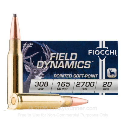 Large image of Cheap 308 Ammo For Sale - 165 Grain PSP Ammunition in Stock by Fiocchi - 20 Rounds