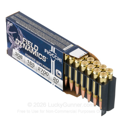 Large image of Cheap 308 Ammo For Sale - 165 Grain PSP Ammunition in Stock by Fiocchi - 20 Rounds