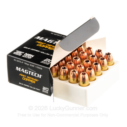 Large image of 45 ACP +P Ammo For Sale - 165 gr SCHP - Magtech First Defense Ammunition In Stock - 20 Rounds