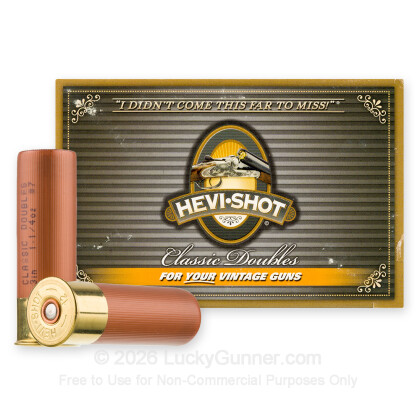Large image of Premium 12 Gauge Ammo For Sale - 3” 1-1/4oz. #7 Shot Ammunition in Stock by Hevi-Shot Classic Doubles - 10 Rounds