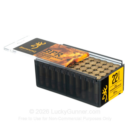 Large image of Premium 22 LR Ammo For Sale - 37 Grain Fragmenting HP Ammunition in Stock by Browning BPR - 50 Rounds