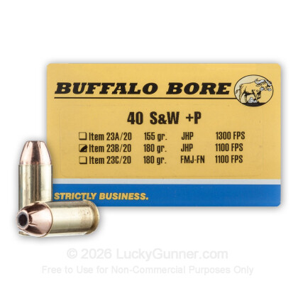 Image 1 of 40 S&W Ammo from Buffalo Bore Image 1 of Buffalo Bore .40 S&W (Smith & Wesson) Ammo