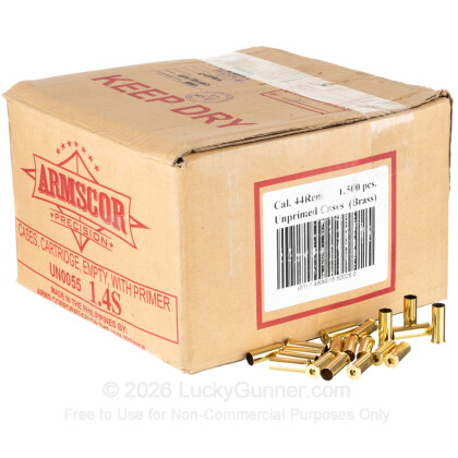 Large image of Bulk 44 Magnum Brass Casings For Sale - 44 Magnum Casings in Stock by Armscor - 1500