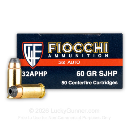 Large image of 32 ACP Ammo - 60 gr SJHP - Fiocchi - 50 Rounds