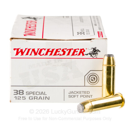 Large image of Cheap 38 Special Ammo For Sale - 125 Grain JSP Ammunition in Stock by Winchester USA - 50 Rounds