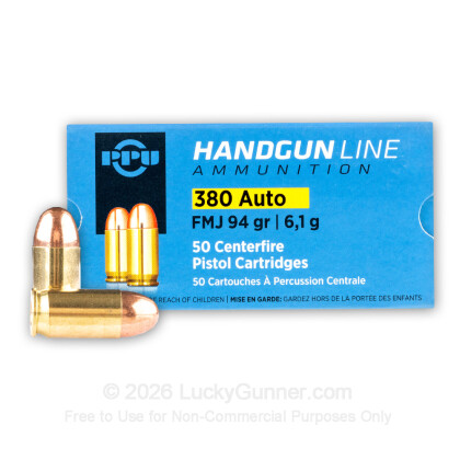 Image 1 of Shop by Popular Brand from Prvi Partizan Image 1 of Prvi Partizan .380 Auto (ACP) Ammo