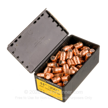 Large image of Premium 44 Cal Bullets For Sale - Bonded JHP 200 Grain Bullets in Stock by Speer Gold Dot - 100 Bullets