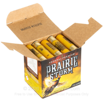 Large image of Premium 20 Gauge Ammo For Sale - 3” 1-1/4oz. #5 Shot Ammunition in Stock by Federal Prairie Storm FS Lead - 25 Rounds