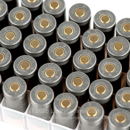 Large image of 45 ACP Ammo For Sale - 230 gr FMJ - 45 Auto Ammunition In Stock by Tula Cartridge Works - 500 Rounds