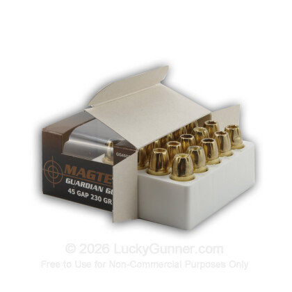 Large image of Cheap 45 GAP Ammo For Sale - 230 gr JHP - Magtech Guardian Gold Ammunition In Stock - 20 Rounds