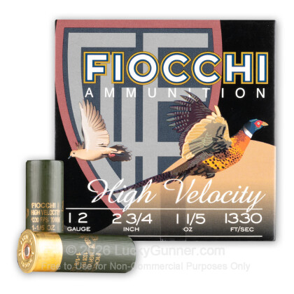 Large image of Bulk 12 Gauge #8 High Velocity Fiocchi Shells - Fiocchi #8 Lead Shot 1-5/8 oz Ammo For Sale - 250 Rounds