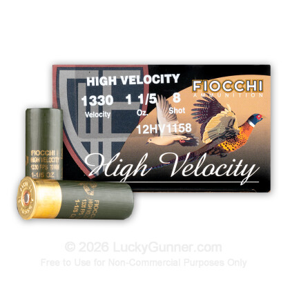 Large image of Bulk 12 Gauge #8 High Velocity Fiocchi Shells - Fiocchi #8 Lead Shot 1-5/8 oz Ammo For Sale - 250 Rounds