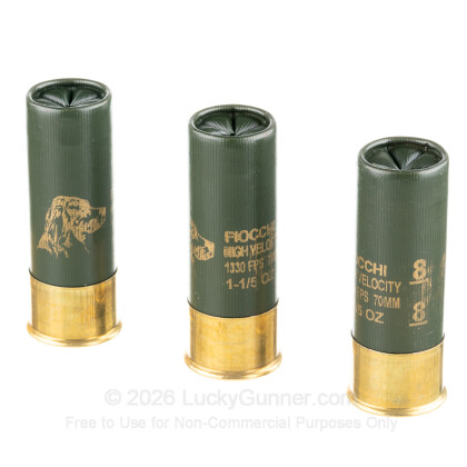 Large image of Bulk 12 Gauge #8 High Velocity Fiocchi Shells - Fiocchi #8 Lead Shot 1-5/8 oz Ammo For Sale - 250 Rounds