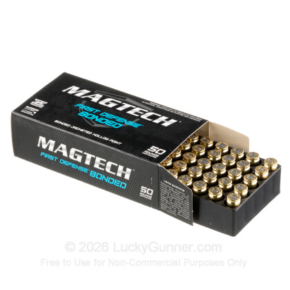 Large image of Cheap 40 S&W Ammo For Sale - 155 Grain Bonded JHP Ammunition in Stock By Magtech First Defense - 50 Rounds