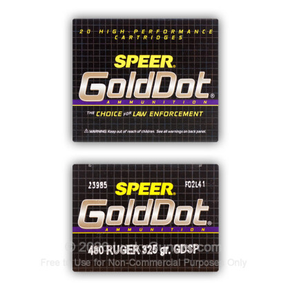 Image 4 of Speer .480 Ruger Ammo