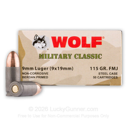 Image 2 of Wolf 9mm Luger (9x19) Ammo