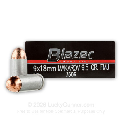 Large image of Bulk 9mm Makarov Ammo For Sale - 95 gr FMJ - CCI Blazer 9mm Mak Ammunition In Stock - 1000 Rounds